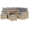 vidaXL Ensemble de canap&eacute; de jardin 9 pc Beige polyrotin