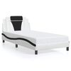 vidaXL Cadre de lit Viana sans matelas blanc et noir 100x200 cm similicuir