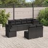 vidaXL Salon de jardin 8 pcs avec coussins noir r&eacute;sine tress&eacute;e