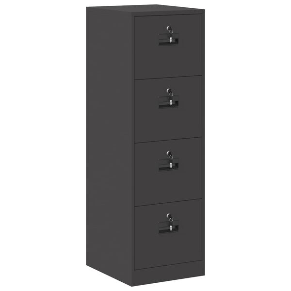 vidaXL Cabinet de Dossier avec tiroir 2 pcs Noir 44 x 50 x 139 cm