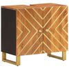 vidaXL Meuble de lavabo de bain marron et noir bois massif de manguier