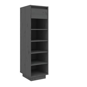 vidaXL Armoire &agrave; chaussures gris 30x34x105 cm bois de pin massif