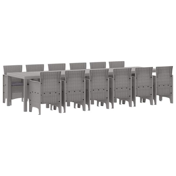 vidaXL Ensemble de salle &agrave; manger pour jardin 13 pcs Gris clair