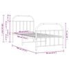 vidaXL Cadre de lit m&eacute;tal sans matelas avec pied de lit blanc 90x190cm