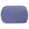 vidaXL Pouf tricot&eacute; &agrave; la main Bleu 50x50x30 cm Coton
