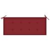 vidaXL Banc Batavia avec coussin bordeaux 120 cm Bois de teck massif