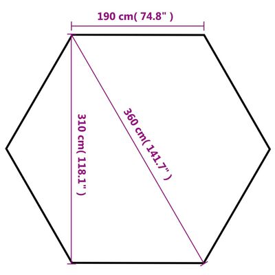 vidaXL Chapiteau hexagonal et 6 parois latérales 3,6x3,1 m Blanc crème