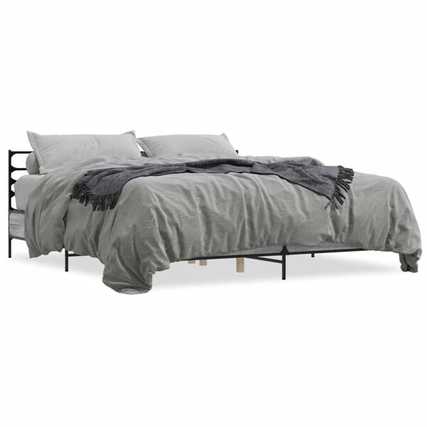 vidaXL Cadre de lit sans matelas sonoma gris 200x200 cm