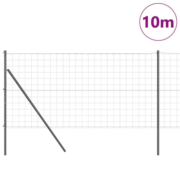 vidaXL Cl&ocirc;ture avec poteau Gris 1,4 x 10 m Acier et PVC
