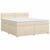 vidaXL Lit boxspring avec matelas Cr&egrave;me 140 x 190 cm Tissu