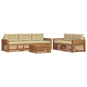 vidaXL Ensemble de canap&eacute;s d'ext&eacute;rieur 6 pcs Naturel et Beige