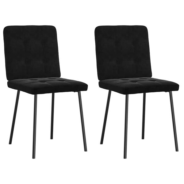 vidaXL Chaises à manger lot de 2 Noir Velours