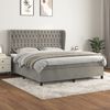 vidaXL Sommier &agrave; lattes de lit et matelas Gris clair 160x200cm Velours
