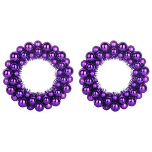 vidaXL Couronnes de Boules de No&euml;l 2 pc Lilas 33 x 33 x 7 cm