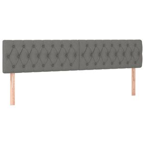 vidaXL T&ecirc;tes de lit Gris fonc&eacute; 200x7x78/88 cm Tissu