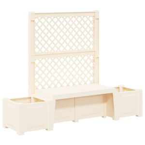 vidaXL Banc de jardin Kopenhagen Blanc 173 x 49 x 135,5 cm PP