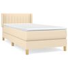vidaXL Sommier &agrave; lattes de lit avec matelas Cr&egrave;me 100x200 cm Tissu