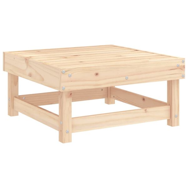 vidaXL Repose-pied de jardin avec coussin bois de pin massif