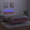 vidaXL Sommier &agrave; lattes de lit avec matelas LED Rose 120x200cm Velours