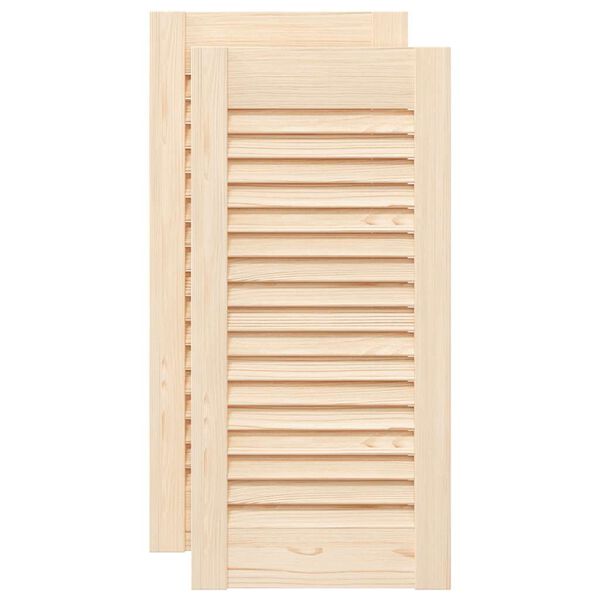 vidaXL Portes d'armoire &agrave; persiennes 2 pcs 61,5x29,5 cm pin massif