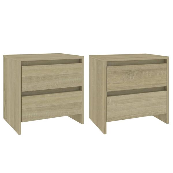 vidaXL Tables de chevet 2 pcs ch&ecirc;ne sonoma bois d'ing&eacute;nierie