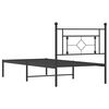 vidaXL Cadre de lit m&eacute;tal sans matelas avec t&ecirc;te de lit noir 100x190cm