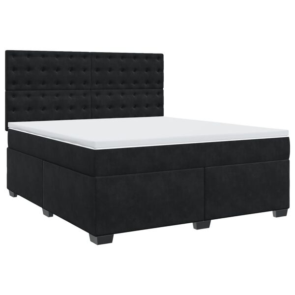vidaXL Sommier &agrave; lattes de lit avec matelas Noir 180x200 cm Velours
