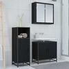 vidaXL Ensemble de mobilier de salle de bain avec &eacute;tag&egrave;re Ch&ecirc;ne noir