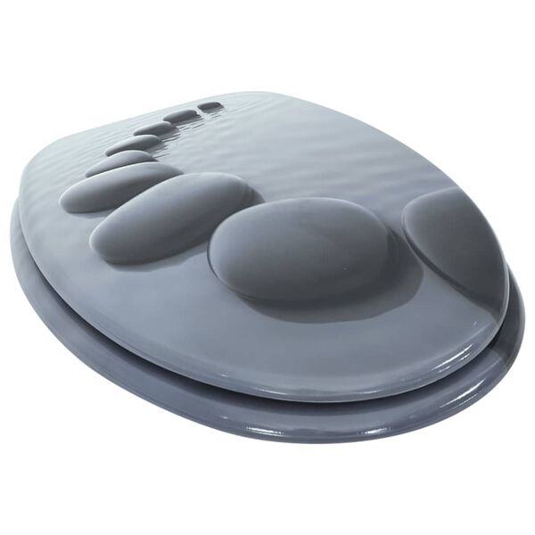 vidaXL Siège de toilette MDF Couvercle à fermeture en douceur Pierres