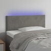 vidaXL T&ecirc;te de lit &agrave; LED Gris clair 80x5x78/88 cm Velours