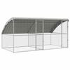 vidaXL Cage &agrave; poules 2 pi&egrave;ces Argent&eacute; 400 x 200 x 200 cm