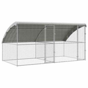 vidaXL Cage &agrave; poules 2 pc Argent&eacute; 400 x 200 x 200 cm Acier galvanis&eacute;