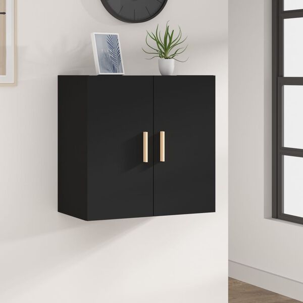 vidaXL Armoire murale Noir 60x30x60 cm Bois d'ing&eacute;nierie