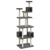 vidaXL Arbre &agrave; chat avec griffoirs en sisal Gris fonc&eacute; 188 cm