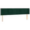 vidaXL T&ecirc;te de lit &agrave; LED Vert fonc&eacute; 163x16x78/88 cm Velours