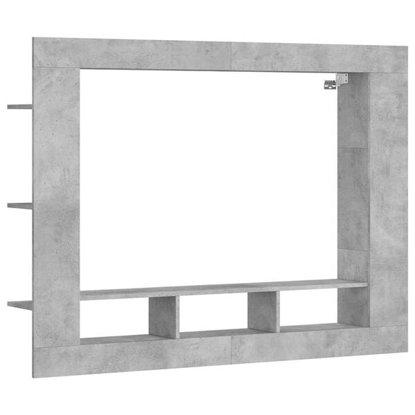 vidaXL Meuble TV gris b&eacute;ton 152x22x113 cm bois d'ing&eacute;nierie