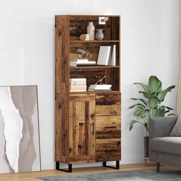 vidaXL Haut Armoire Bois ancien 69,5 x 34 x 180 cm Bois d'ing&eacute;nierie