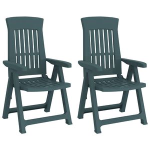 vidaXL Chaises pliantes inclinables, lot de 2, vert PP