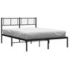 vidaXL Cadre de lit m&eacute;tal sans matelas avec t&ecirc;te de lit noir 140x190cm