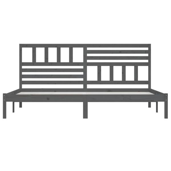 vidaXL Cadre de lit sans matelas bois massif de pin gris 200x200 cm
