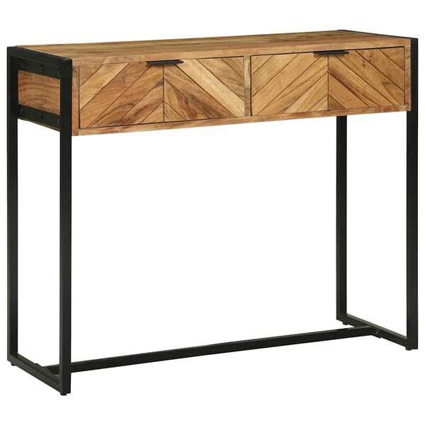 vidaXL Table console Marron 90 x 35 x 75 cm Bois d'Acacia Massif