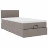 vidaXL Lit ottoman avec matelas et LED taupe 90x200 cm tissu