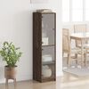 vidaXL Buffet avec portes en verre ch&ecirc;ne marron 35x37x142 cm