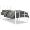 vidaXL Cadre de lit m&eacute;tal sans matelas avec pied de lit blanc 75x190cm