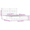 vidaXL Cadre de lit en m&eacute;tal sans matelas ch&ecirc;ne marron 135x190 cm