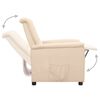 vidaXL Fauteuil inclinable Cr&egrave;me Tissu
