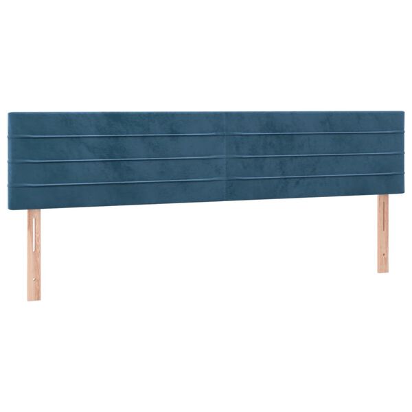 vidaXL T&ecirc;tes de lit 2 pcs Bleu fonc&eacute; 80x5x78/88 cm Velours