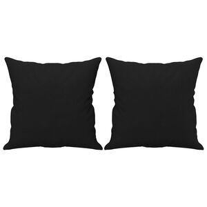 vidaXL Coussins d&eacute;coratifs lot de 2 Noir 40x40 cm Tissu microfibre