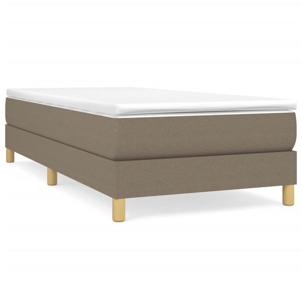 vidaXL Sommier &agrave; lattes de lit avec matelas Taupe 90x190 cm Tissu