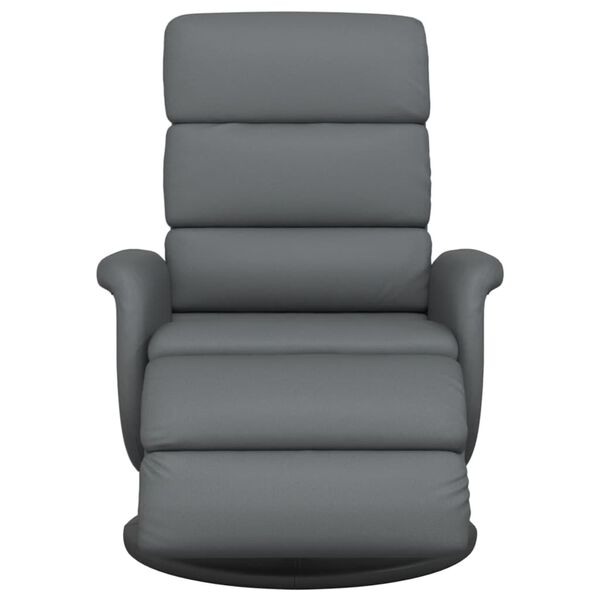 vidaXL Fauteuil inclinable avec repose-pieds gris similicuir